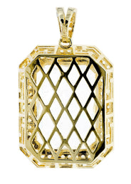 Rock Crystal  10K Gold Pendant  |  13.1 Grams