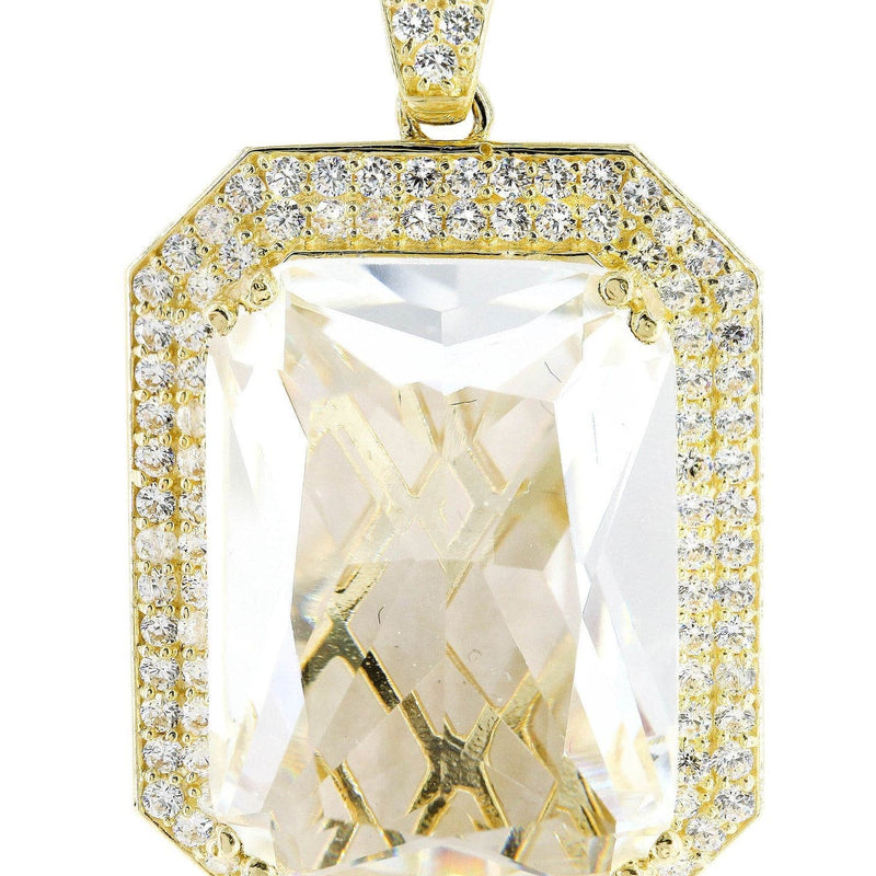 Rock Crystal  10K Gold Pendant  |  13.1 Grams