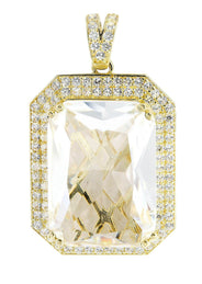 Rock Crystal  10K Gold Pendant  |  13.1 Grams