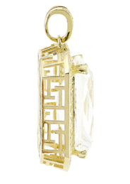 Rock Crystal  10K Gold Pendant  |  13.1 Grams