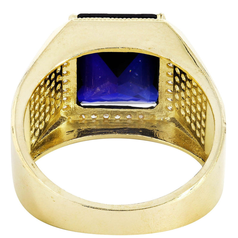 Sapphire 10K Gold Mens Ring | 9.3 Grams