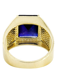 Sapphire 10K Gold Mens Ring | 9.3 Grams