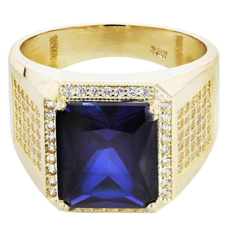 Sapphire 10K Gold Mens Ring | 9.3 Grams