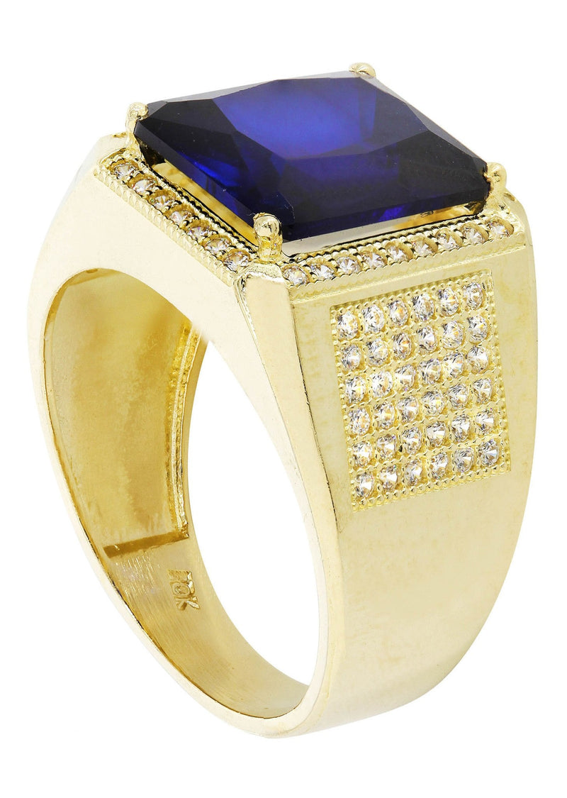 Sapphire 10K Gold Mens Ring | 9.3 Grams