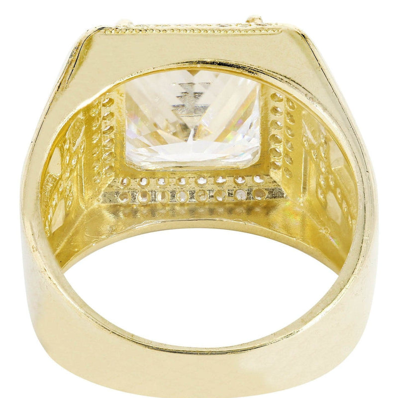Rock Crystal  10K Gold Mens Ring | 11.8 Grams