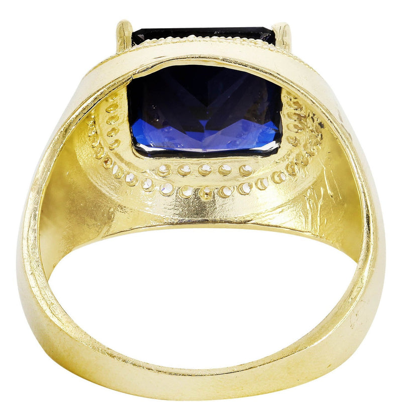Sapphire 10K Gold Mens Ring | 9 Grams