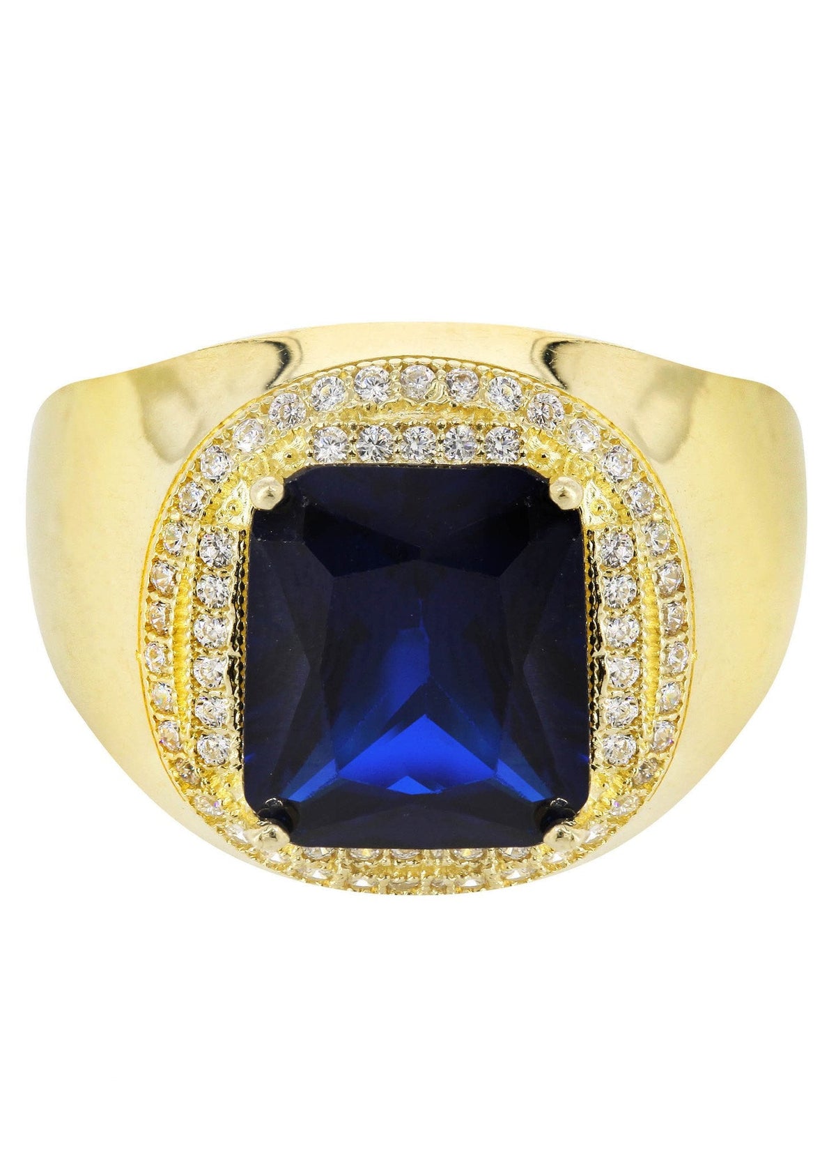 Sapphire 10K Gold Mens Ring | 9 Grams