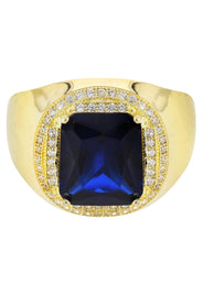 Sapphire 10K Gold Mens Ring | 9 Grams