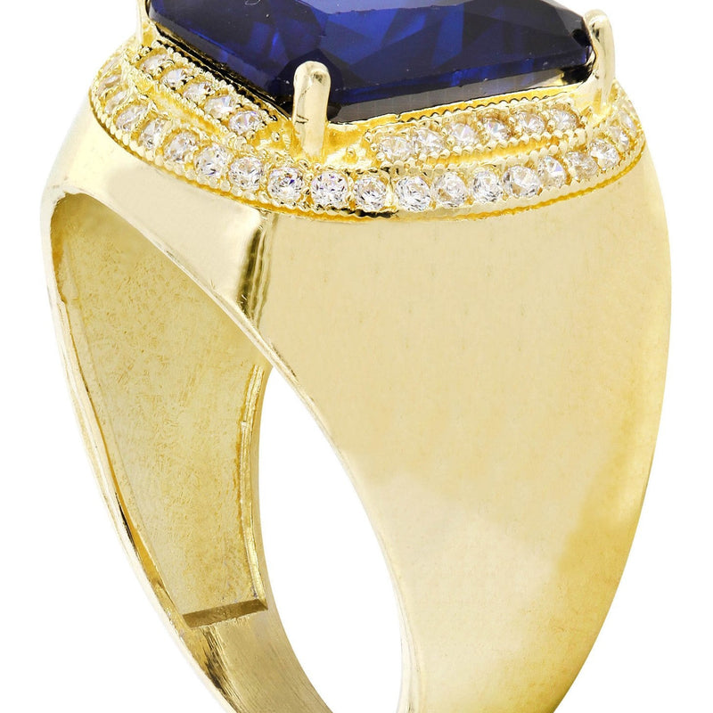 Sapphire 10K Gold Mens Ring | 9 Grams
