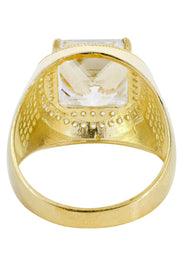 Rock Crystal  10K Gold Mens Ring | 9.4 Grams