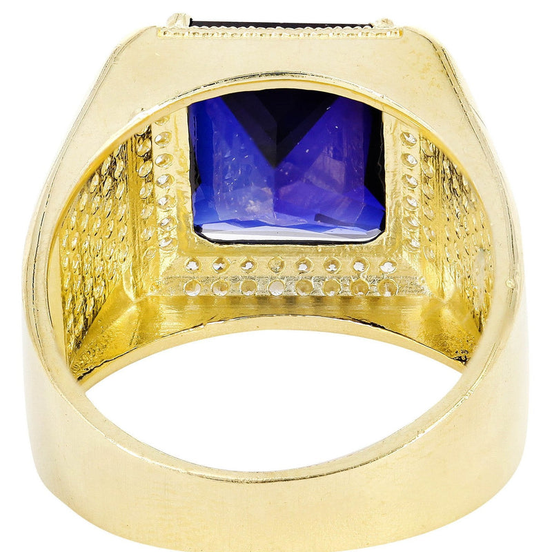 Sapphire 10K Gold Mens Ring | 9.6 Grams