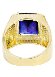 Sapphire 10K Gold Mens Ring | 9.6 Grams