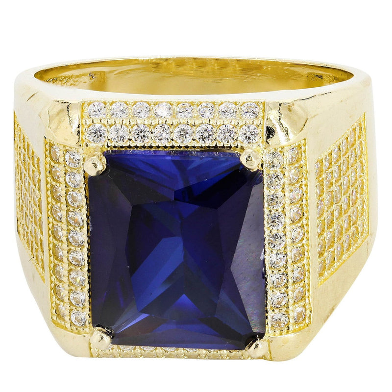 Sapphire 10K Gold Mens Ring | 9.6 Grams