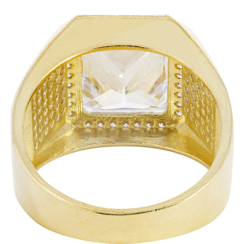 Rock Crystal  10K Gold Mens Ring | 10.43 Grams