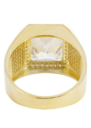 Rock Crystal  10K Gold Mens Ring | 10.43 Grams