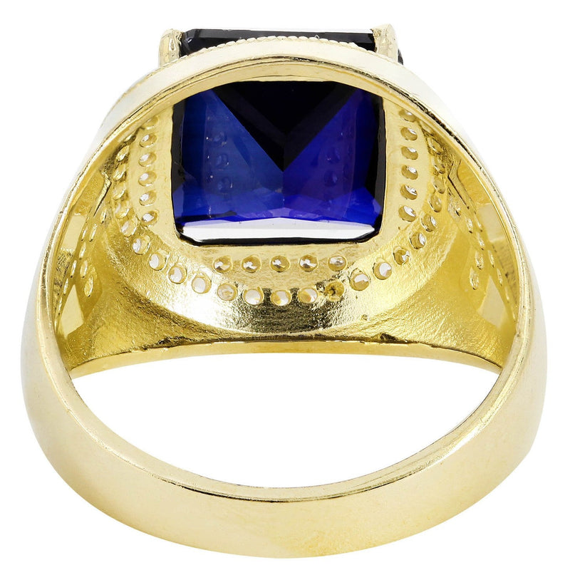 Sapphire  10K Gold Mens Ring | 9 Grams