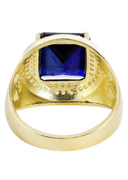 Sapphire  10K Gold Mens Ring | 9 Grams