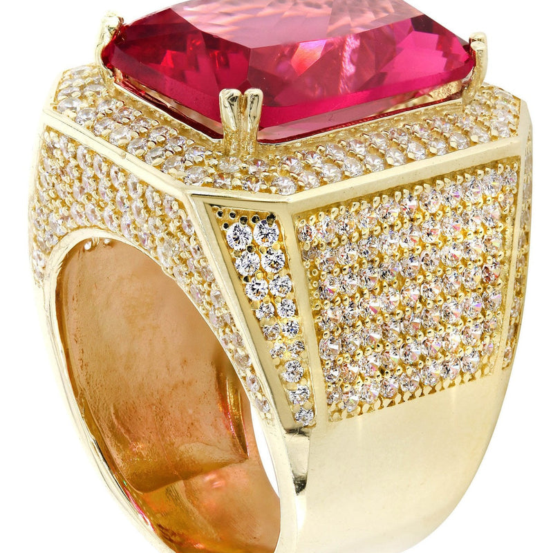 Ruby 10K Gold Mens Ring | 22.1 Grams