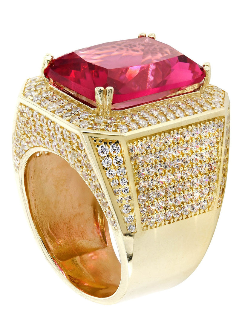 Ruby 10K Gold Mens Ring | 22.1 Grams