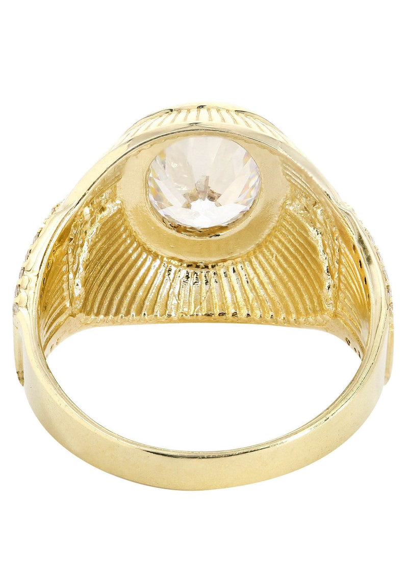 Rock Crystal 10K Gold Mens Ring | 9.5 Grams