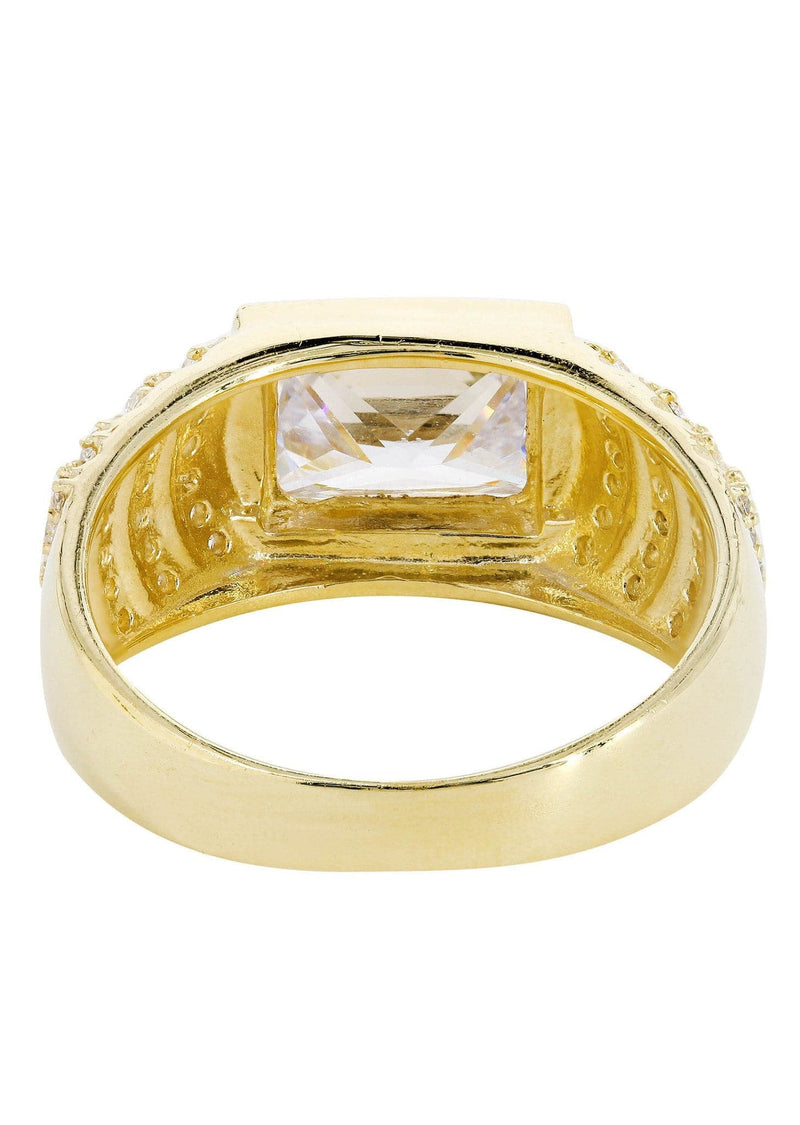 Rock Crystal 10K Gold Mens Ring | 7.8 Grams