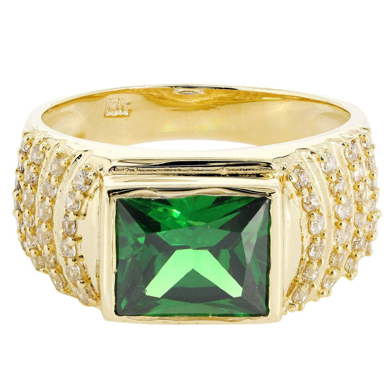 Emerald  10K Gold Mens Ring | 8.1 Grams