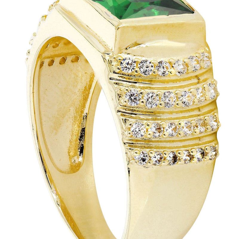 Emerald  10K Gold Mens Ring | 8.1 Grams