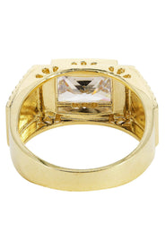Rock Crystal 10K Gold Mens Ring | 9.3 Grams