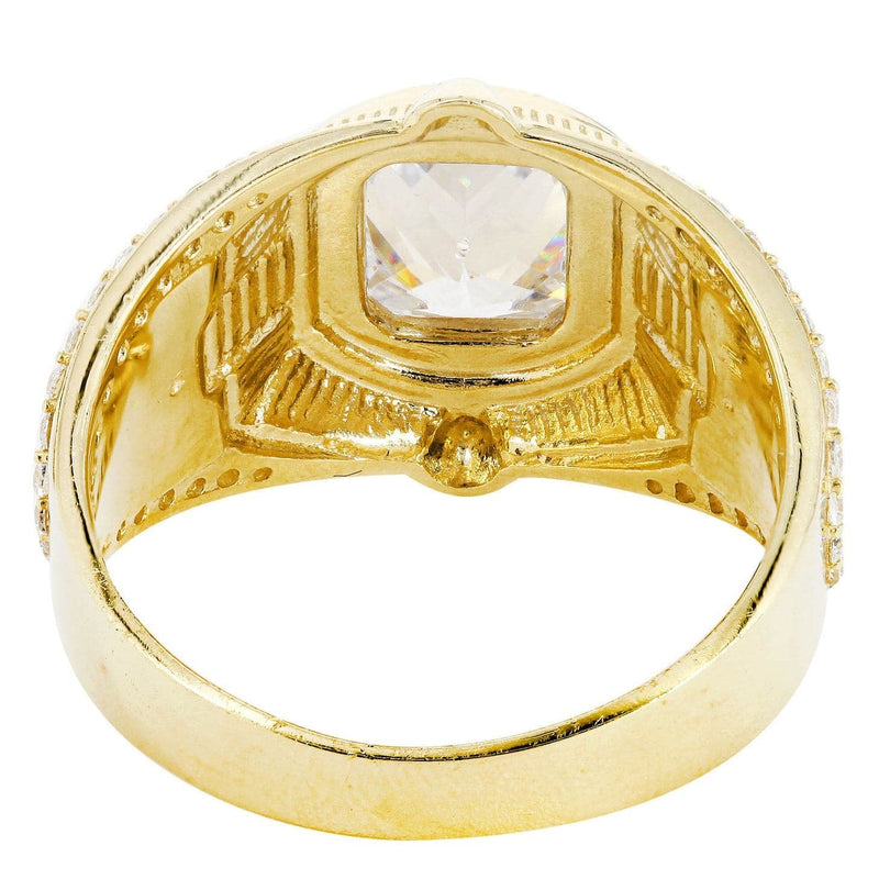 Rock Crystal 10K Gold Mens Ring | 8.7 Grams