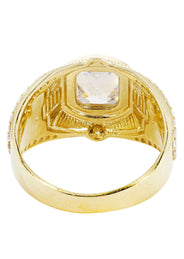 Rock Crystal 10K Gold Mens Ring | 8.7 Grams