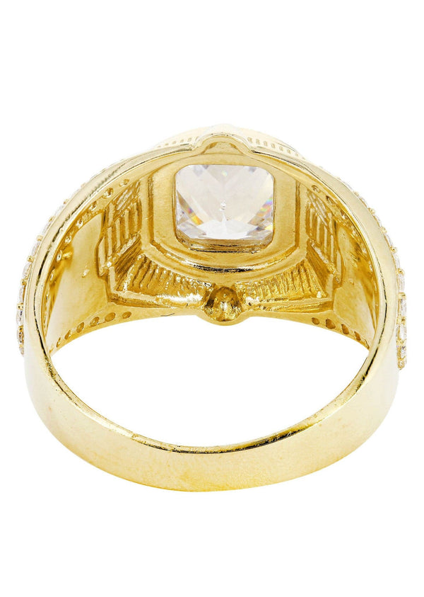 Rock Crystal 10K Gold Mens Ring | 8.7 Grams