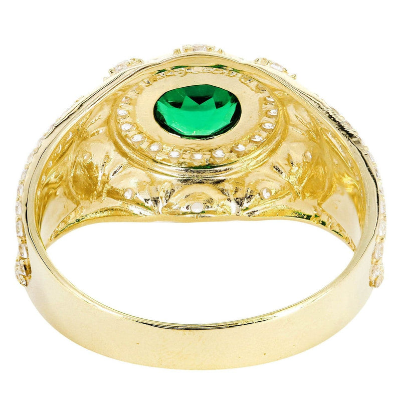 Emerald 10K Gold Mens Ring | 6.6 Grams