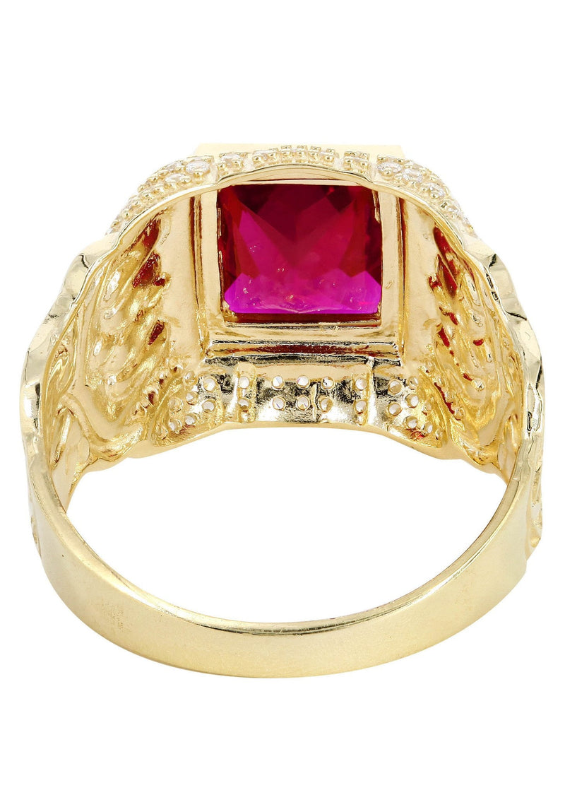 Ruby 10K Gold Mens Ring | 7.1 Grams