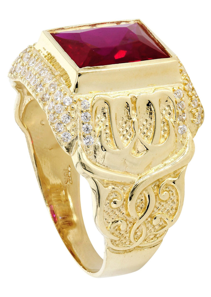 Ruby 10K Gold Mens Ring | 7.1 Grams
