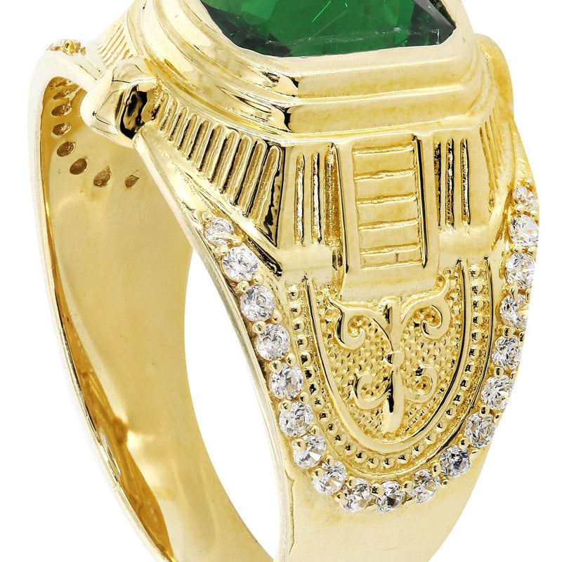 Emerald  10K Gold Mens Ring | 7.2 Grams