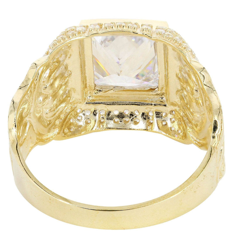 Rock Crystal  10K Gold Mens Ring | 7.7 Grams