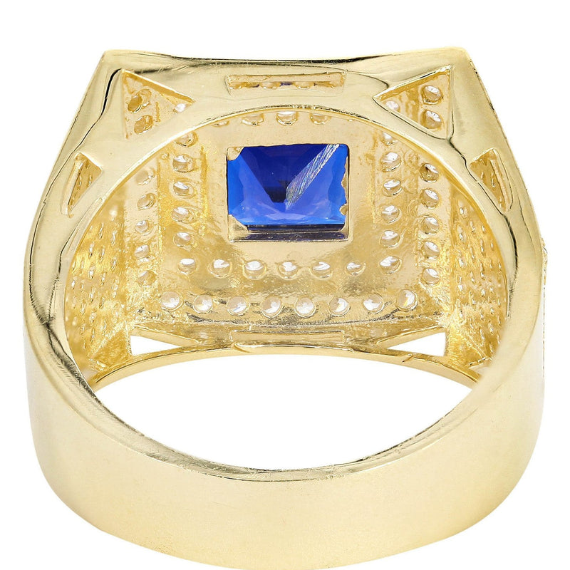 Sapphire  10K Gold Mens Ring | 10.9 Grams