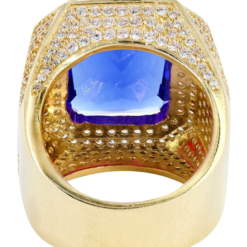 Sapphire 10K Gold Mens Ring | 20.7 Grams