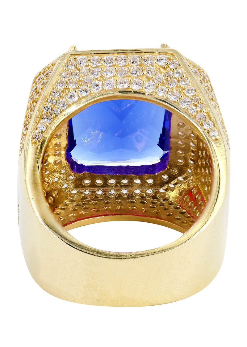 Sapphire 10K Gold Mens Ring | 20.7 Grams