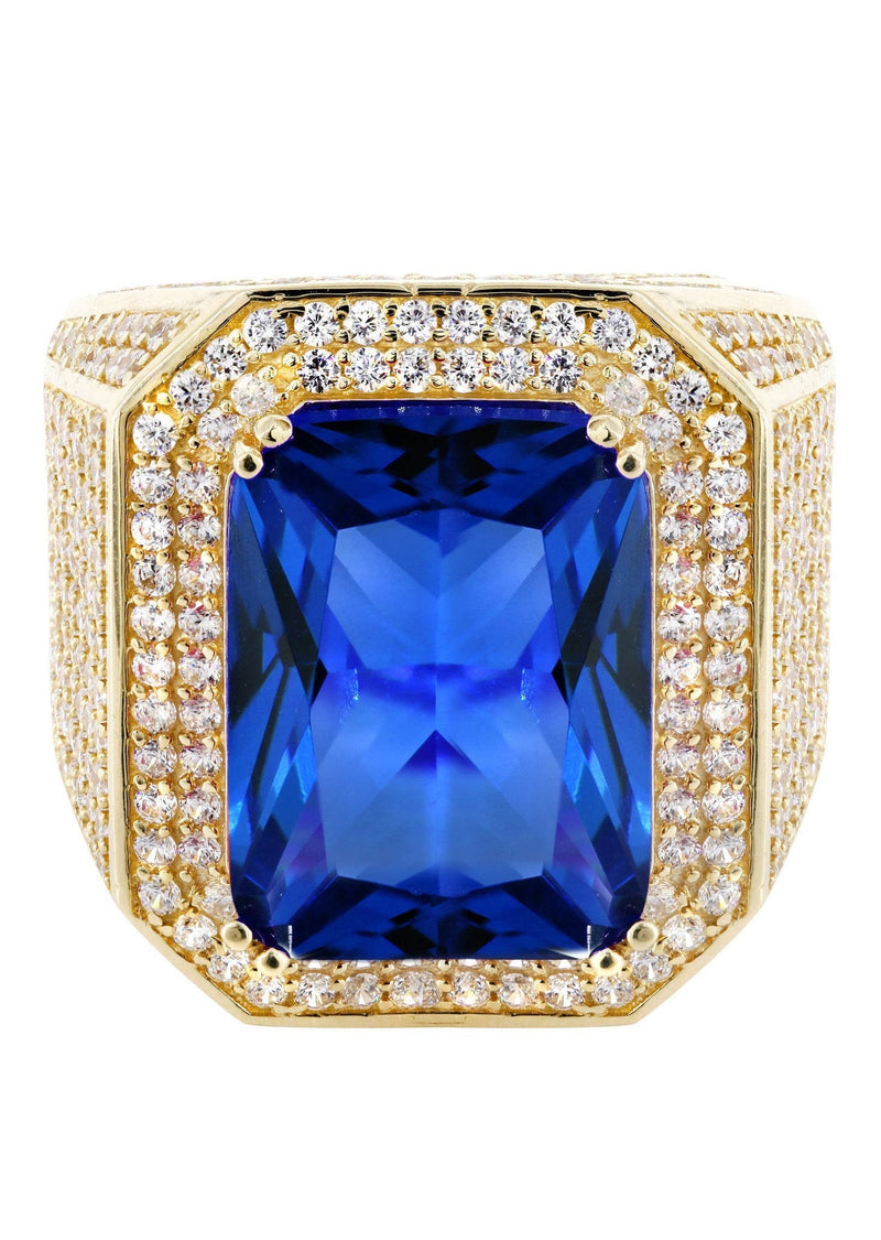 Sapphire 10K Gold Mens Ring | 20.7 Grams
