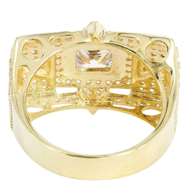 Rock Crystal  10K Gold Mens Ring | 12.9 Grams