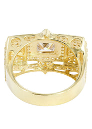 Rock Crystal  10K Gold Mens Ring | 12.9 Grams