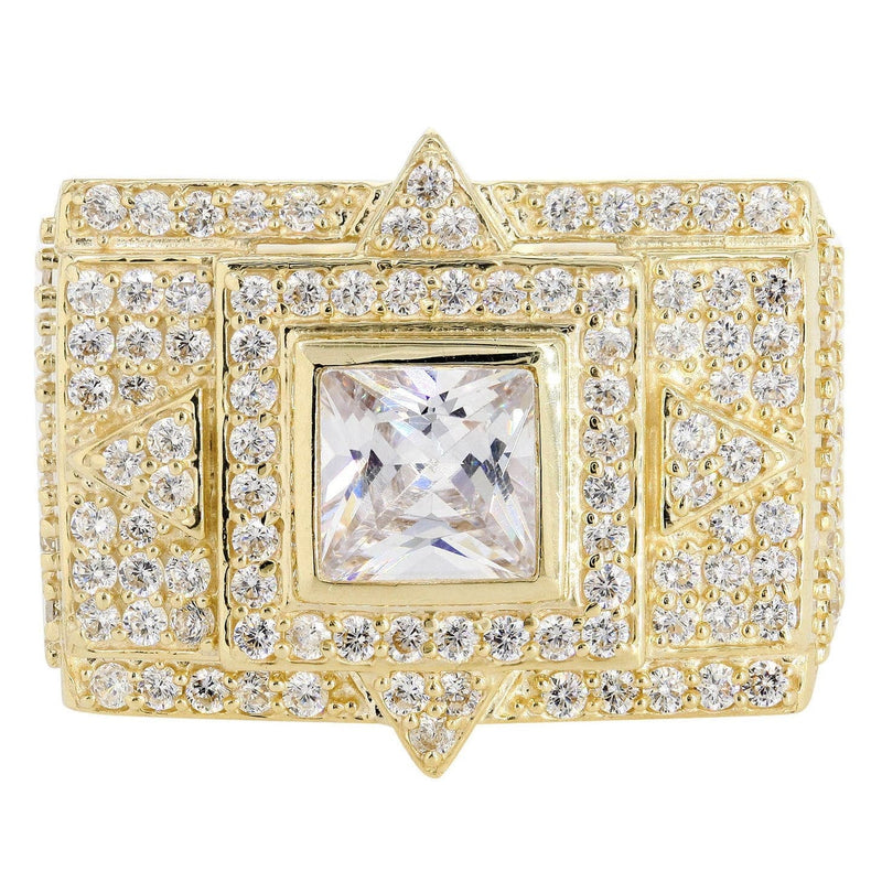 Rock Crystal  10K Gold Mens Ring | 12.9 Grams