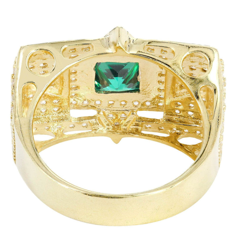 Emerald  10K Gold Mens Ring | 13.3 Grams