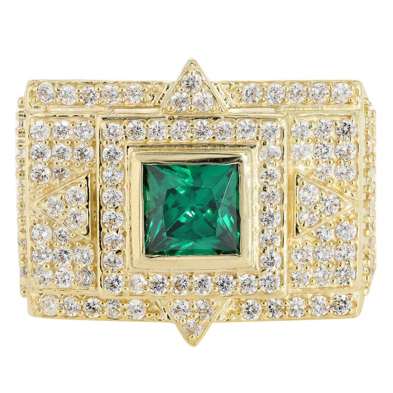 Emerald  10K Gold Mens Ring | 13.3 Grams