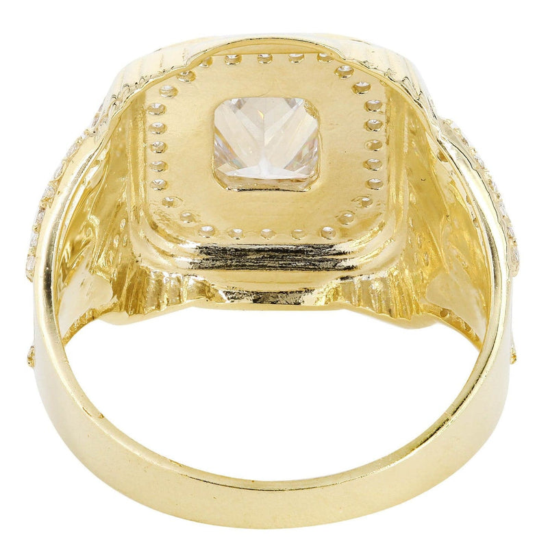 Rock Crystal  10K Gold Mens Ring | 7.9 Grams