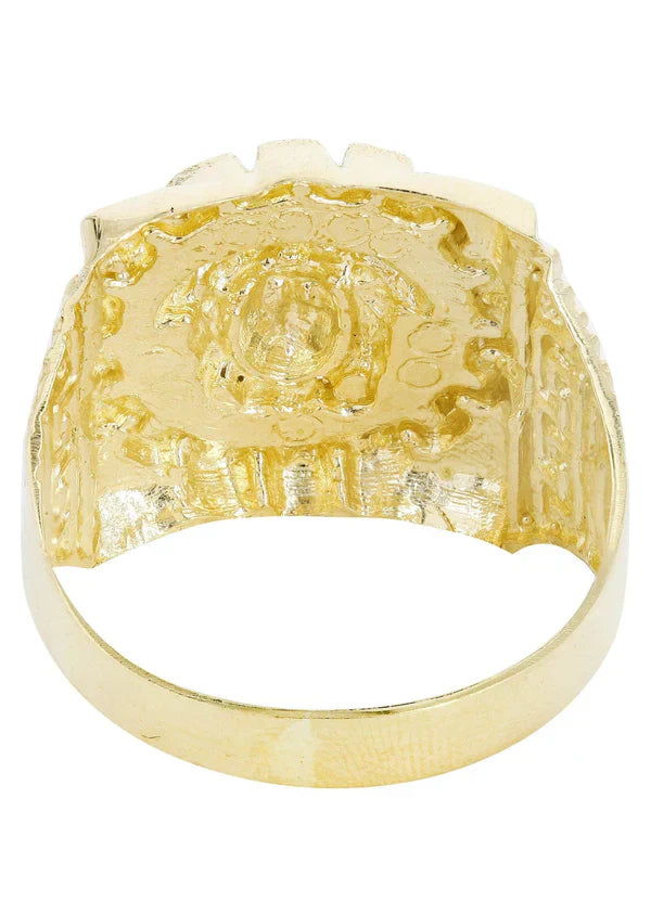 Mens Medusa Style Ring | 10K Solid Yellow Gold