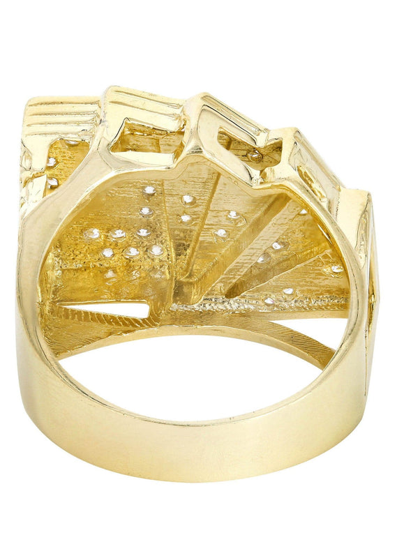 Cards 10K Gold Mens Ring | 9.9 Grams