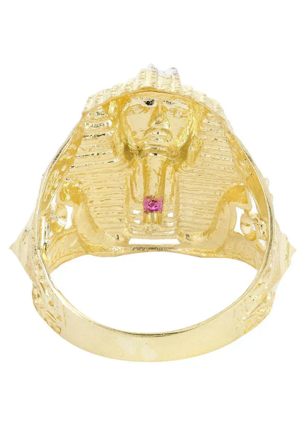 Mens Pharoah #2 Ring | 10K Solid Yellow Gold
