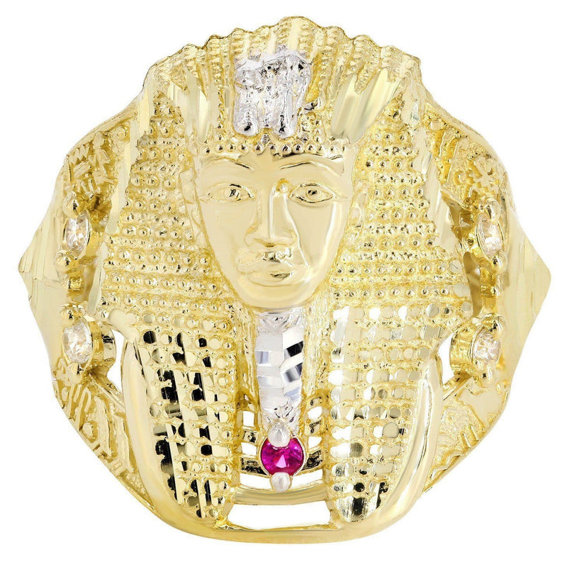 Pharoah 10K Gold Mens Ring | 5.9 Grams